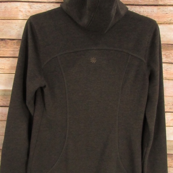 Athleta Brown/Black Front Zip Hoodie Jacket S - Picture 9 of 16